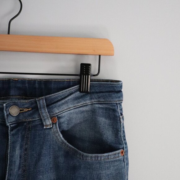 Du/er Performance 26x32 Straight Leg Slim 5-Pocket Blue Med-Wash Denim Jeans - Picture 5 of 14